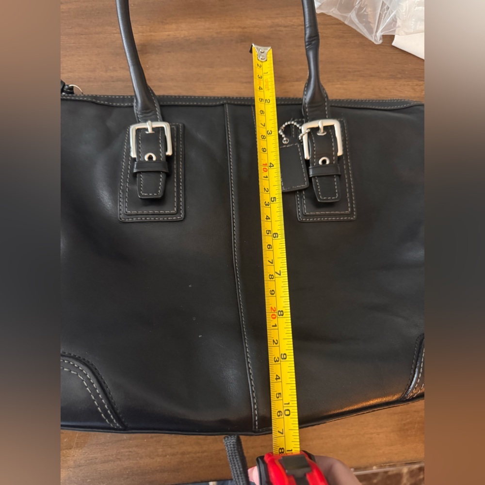 Coach Black Leather Hamilton Satchel - Picture 6 of 8